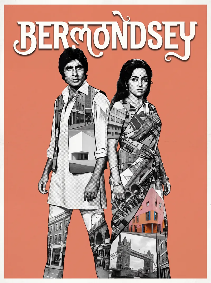 Bermondsey Bollywood-style poster — London tube station wall art print