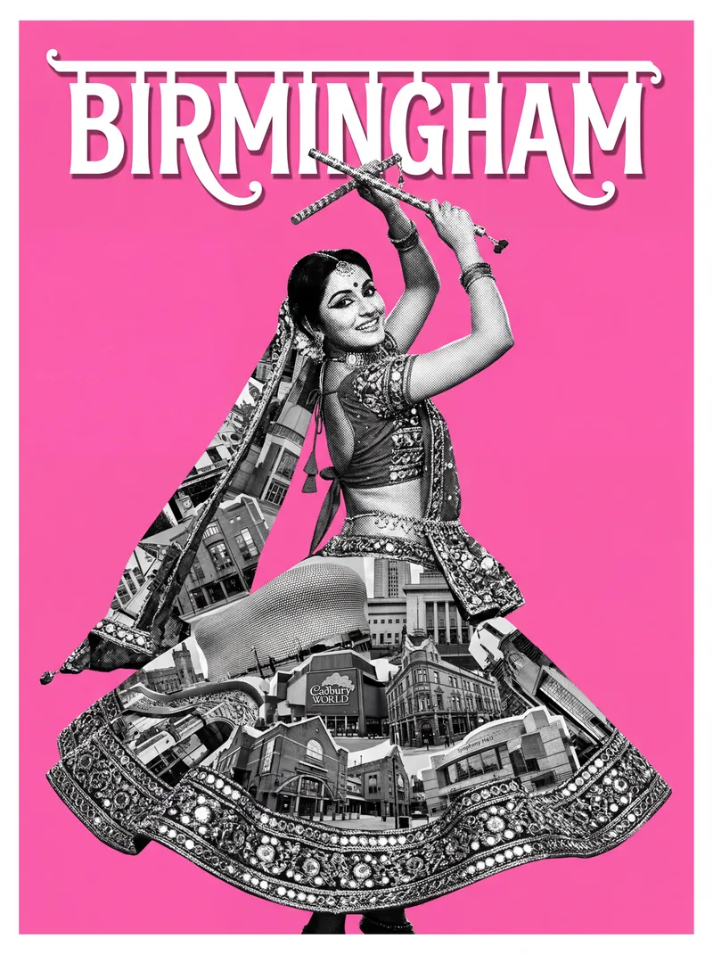 Birmingham Bollywood-style poster — UK wall art print