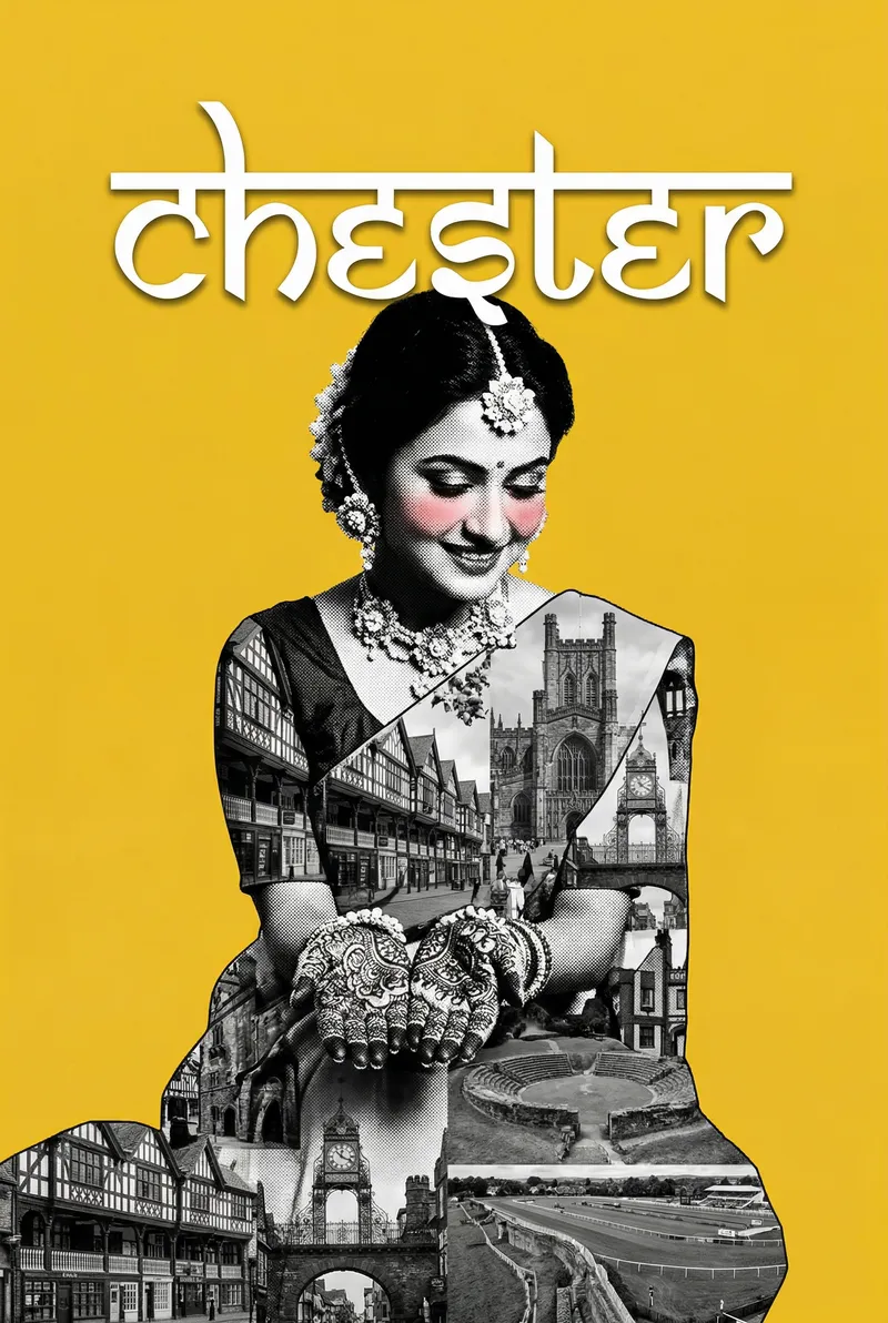 Chester Bollywood-style poster — UK wall art print