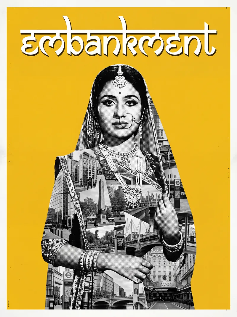 Embankment Bollywood-style poster — London tube station wall art print
