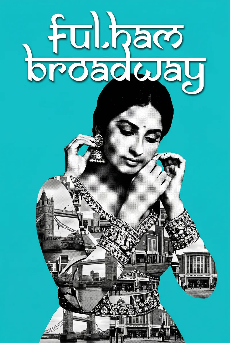 Fulham Broadway Bollywood-style poster — London tube station wall art print