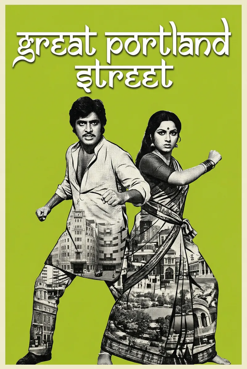 Great Portland Street Bollywood-style poster — London tube station wall art print
