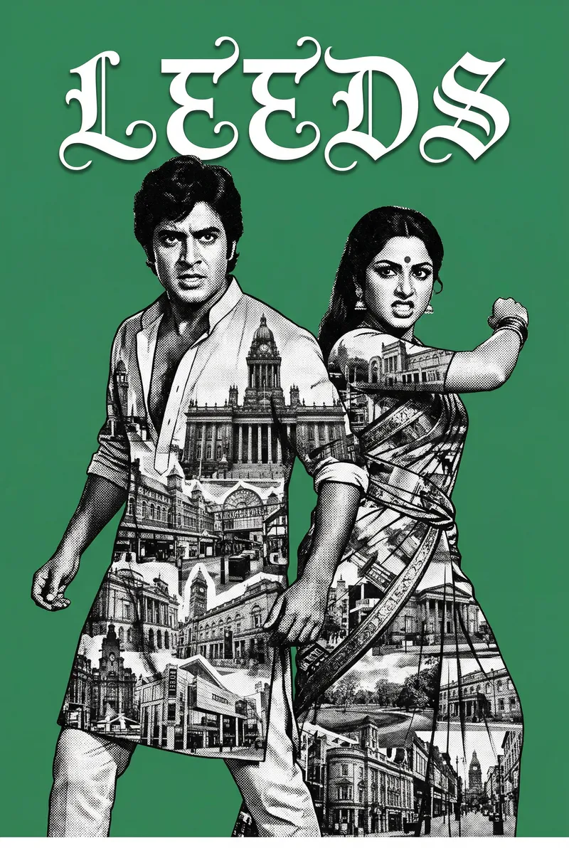 Leeds Bollywood-style poster — UK wall art print
