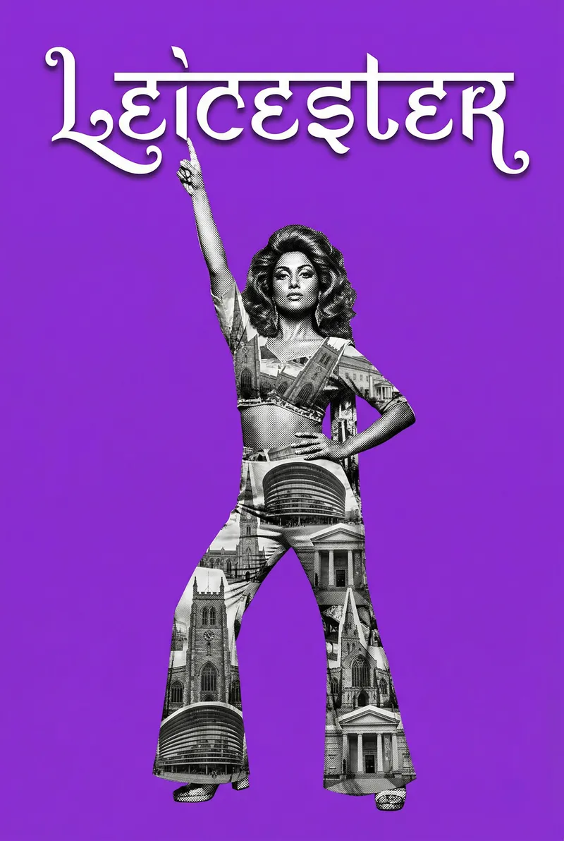 Leicester Bollywood-style poster — UK wall art print