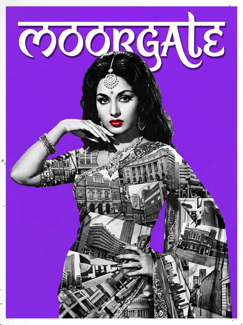 Moorgate Bollywood-style poster — London tube station wall art print