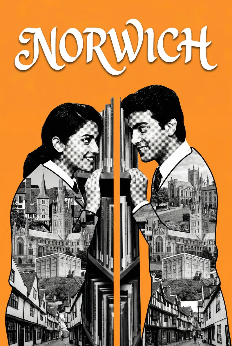 Norwich Bollywood-style poster — UK wall art print