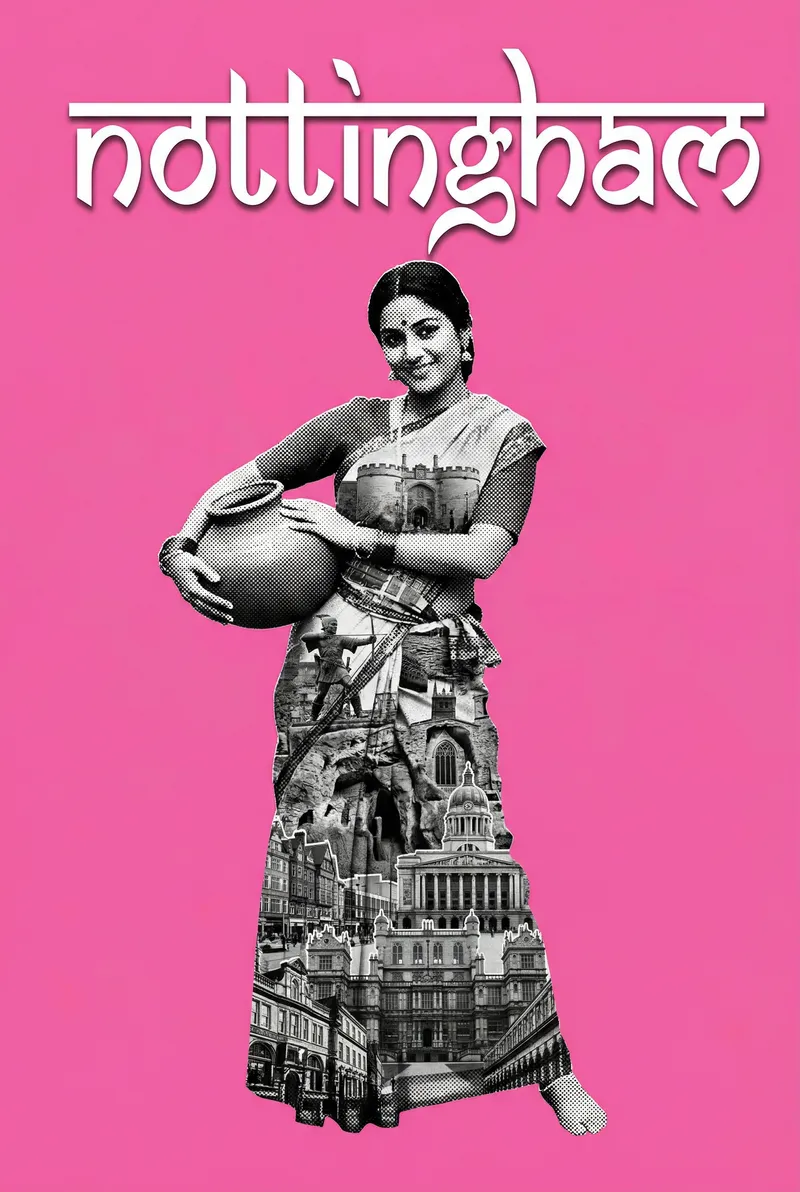 Nottingham Bollywood-style poster — UK wall art print