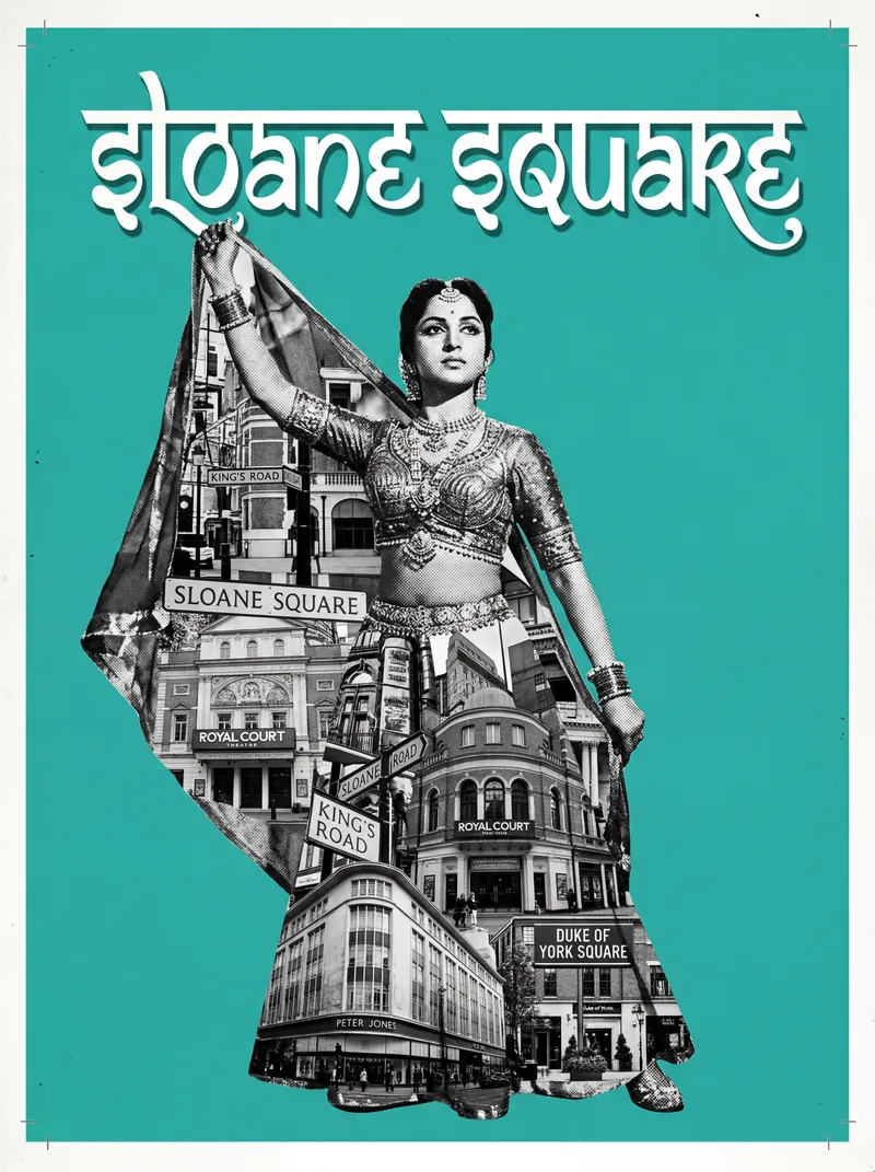 Sloane Square Bollywood-style poster — London tube station wall art print