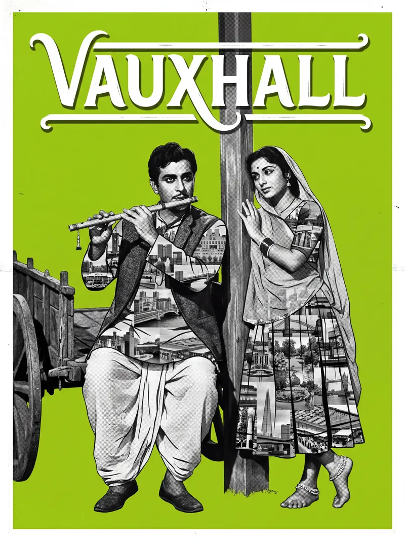 Vauxhall Bollywood-style poster — London tube station wall art print