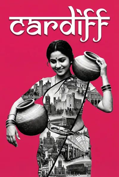 Cardiff Bollywood-style poster — UK wall art print