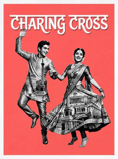 Charing Cross Bollywood-style poster — London tube station wall art print