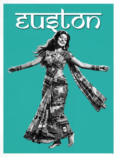 Euston Bollywood-style poster — London tube station wall art print