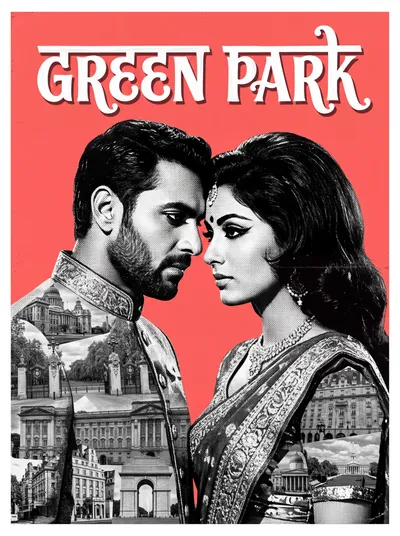 Green Park Bollywood-style poster — London tube station wall art print