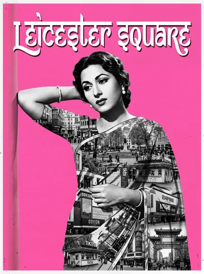 Leicester Square Bollywood-style poster — London tube station wall art print