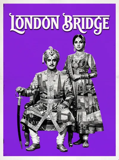 London Bridge Bollywood-style poster — London tube station wall art print