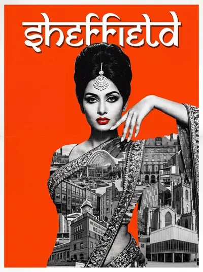 Sheffield Bollywood-style poster — UK wall art print