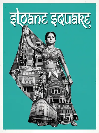 Sloane Square Bollywood-style poster — London tube station wall art print
