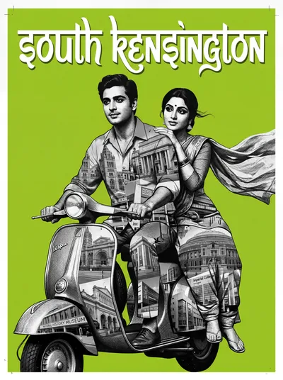 South Kensington Bollywood-style poster — London tube station wall art print