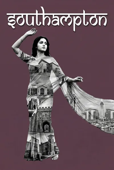Southampton Bollywood-style poster — UK wall art print